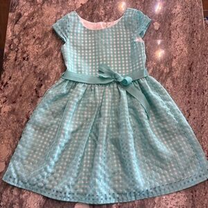 The Children's Place Aqua Checkered Formal Dress